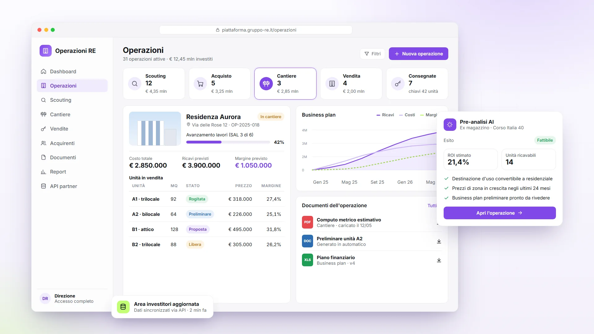 Mockup gestionale immobiliare